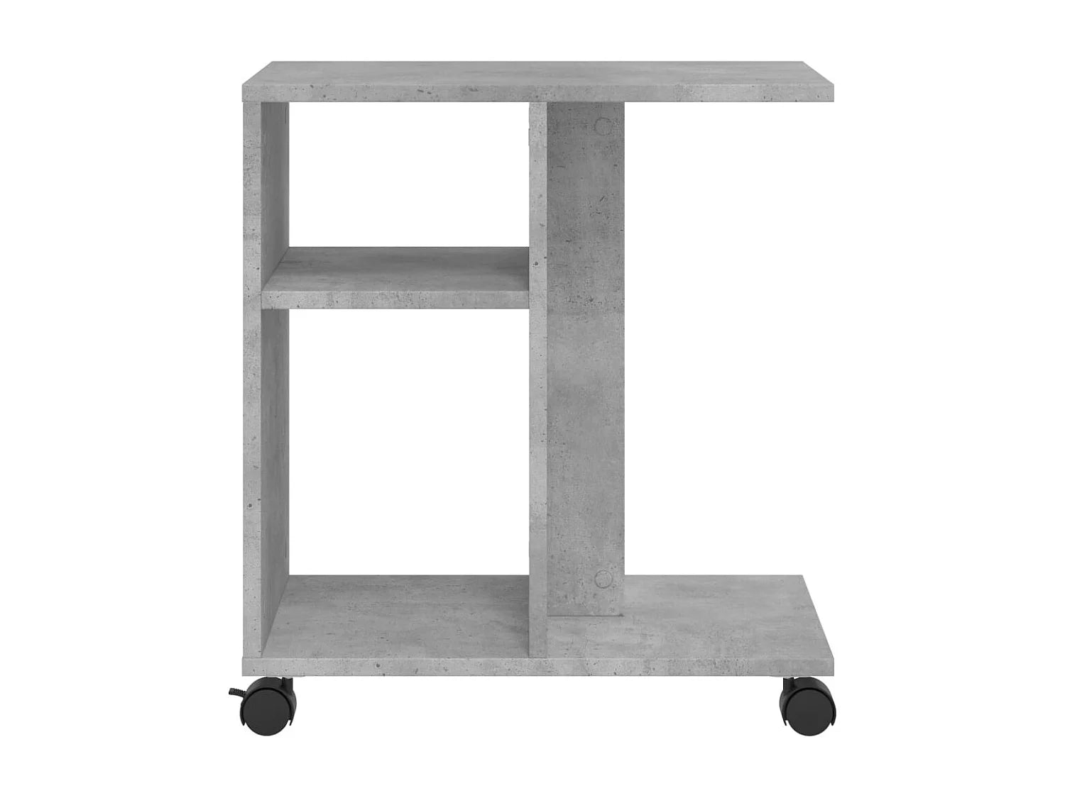Bout de canapé gris béton à roulettes en bois – ROLLO