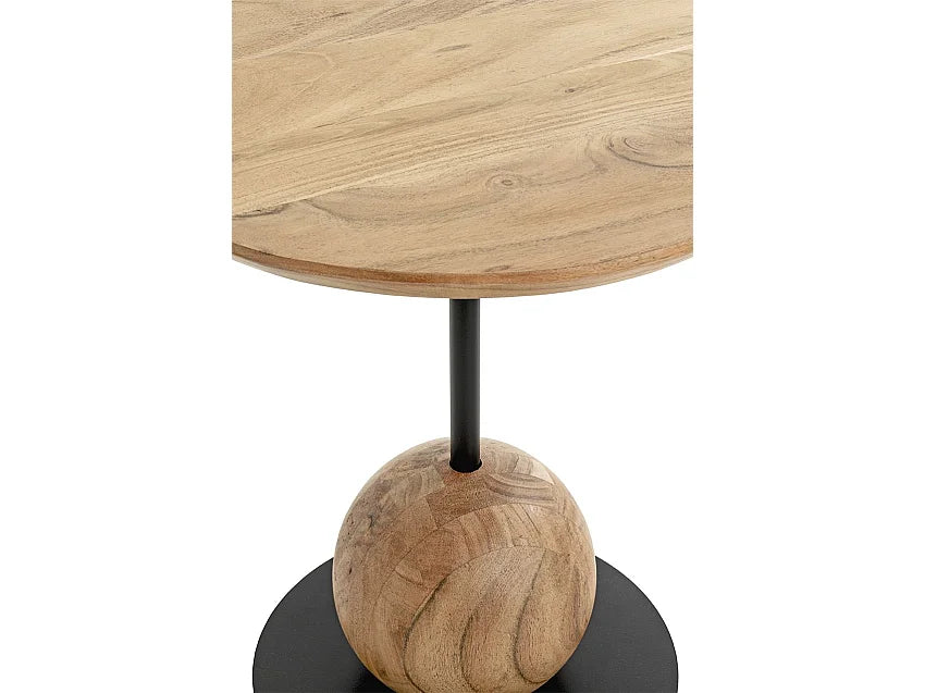 Bout de canapé rond en chêne et métal noir – SPHERA