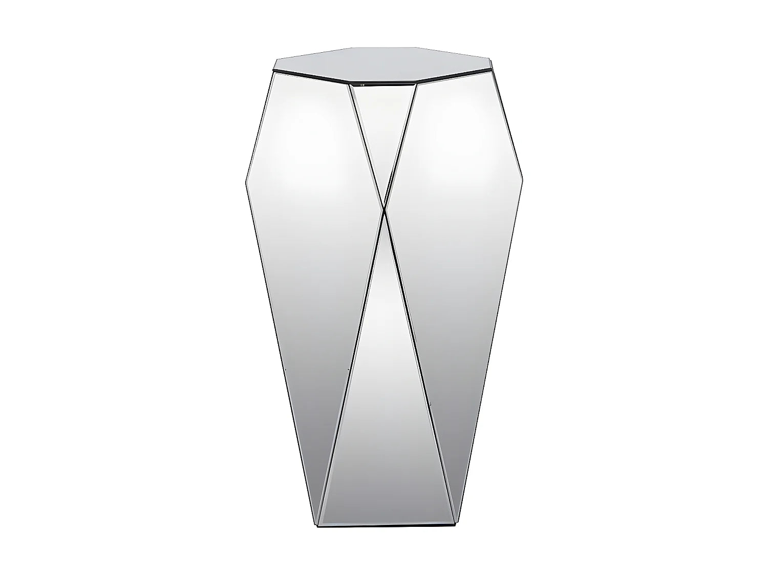 Bout de canapé haut à miroirs facettés argent – REFLEXY