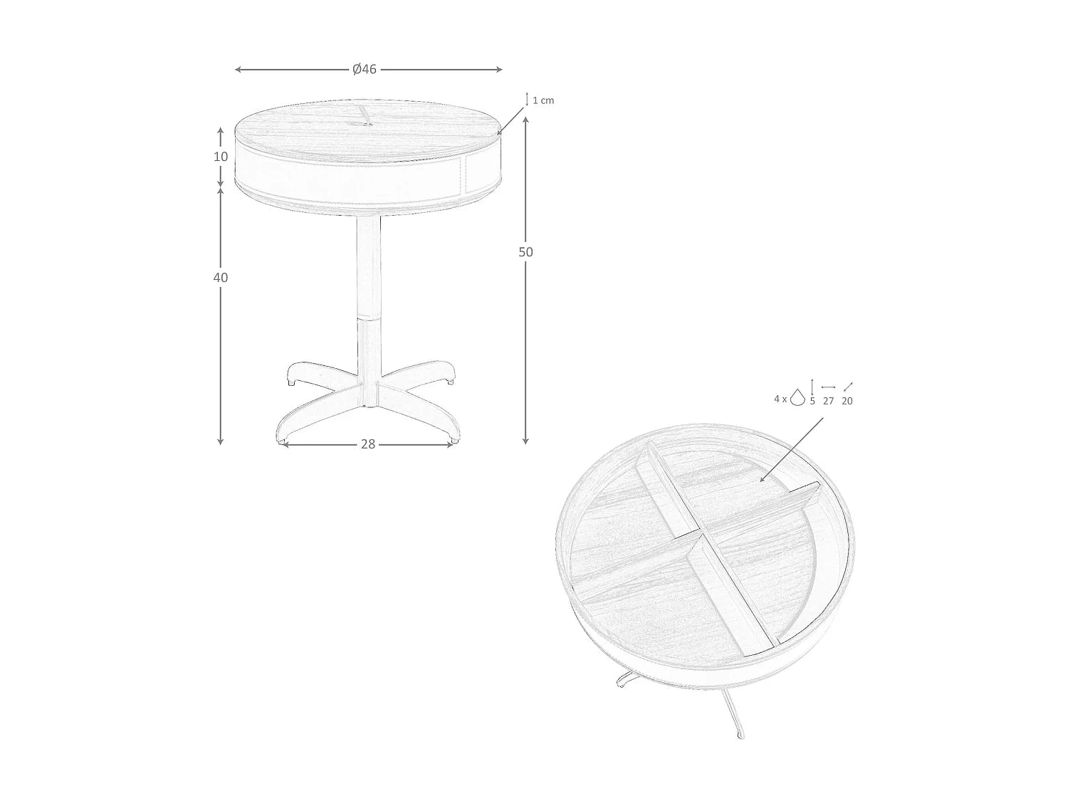Bout de canapé d'angle rond noyer et acier – VISON