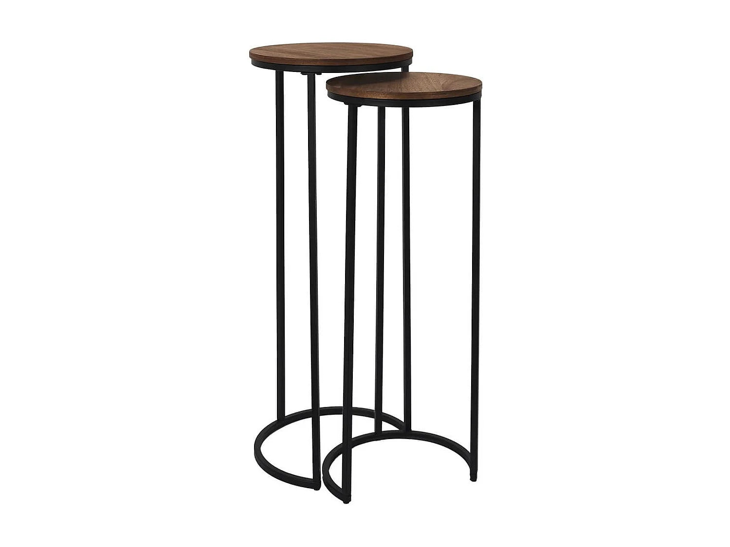 Bout de canapé gigogne bois et métal noir lot – VESPER