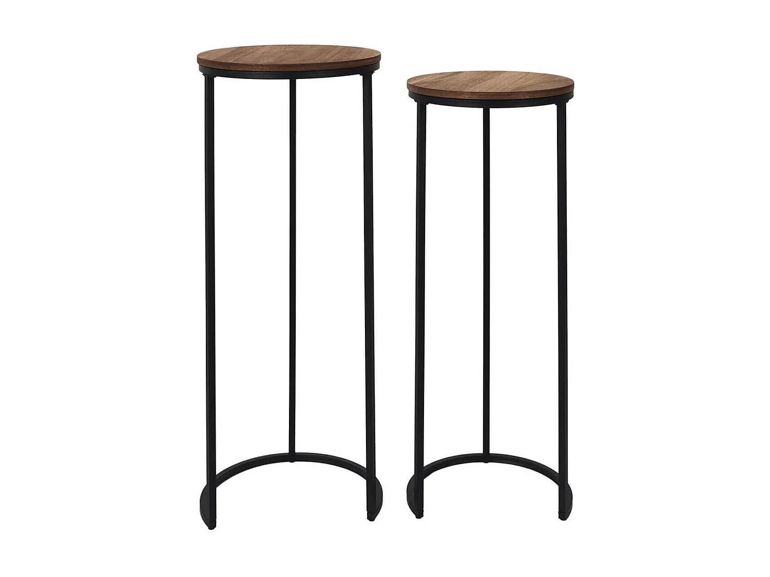 Bout de canapé gigogne bois et métal noir lot – VESPER