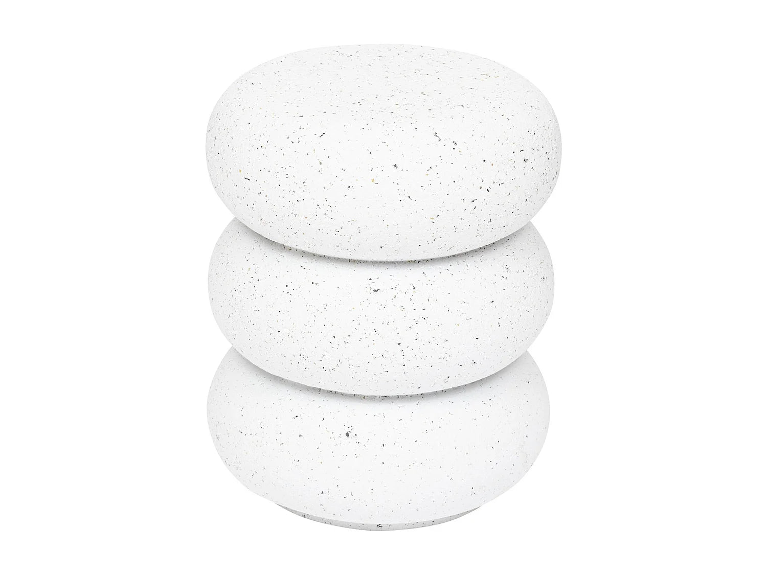 Bout de canapé rond céramique effet terrazzo blanc – STONIA