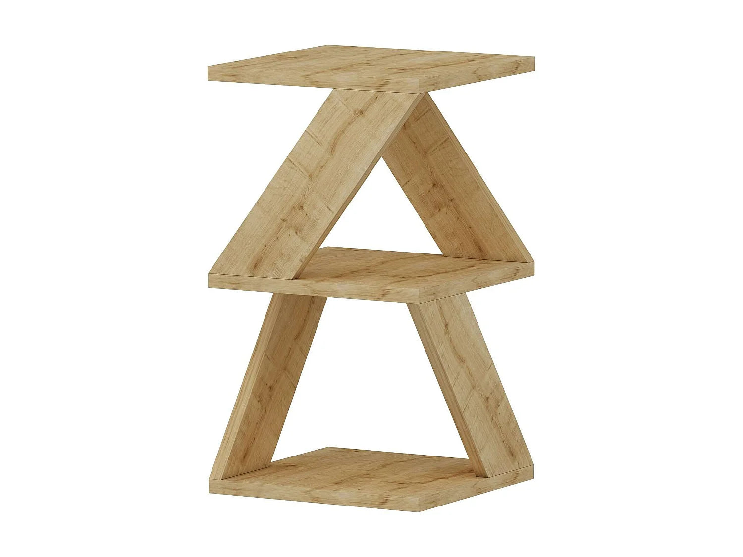 Bout de canapé zig zag en bois beige – ZIGARA