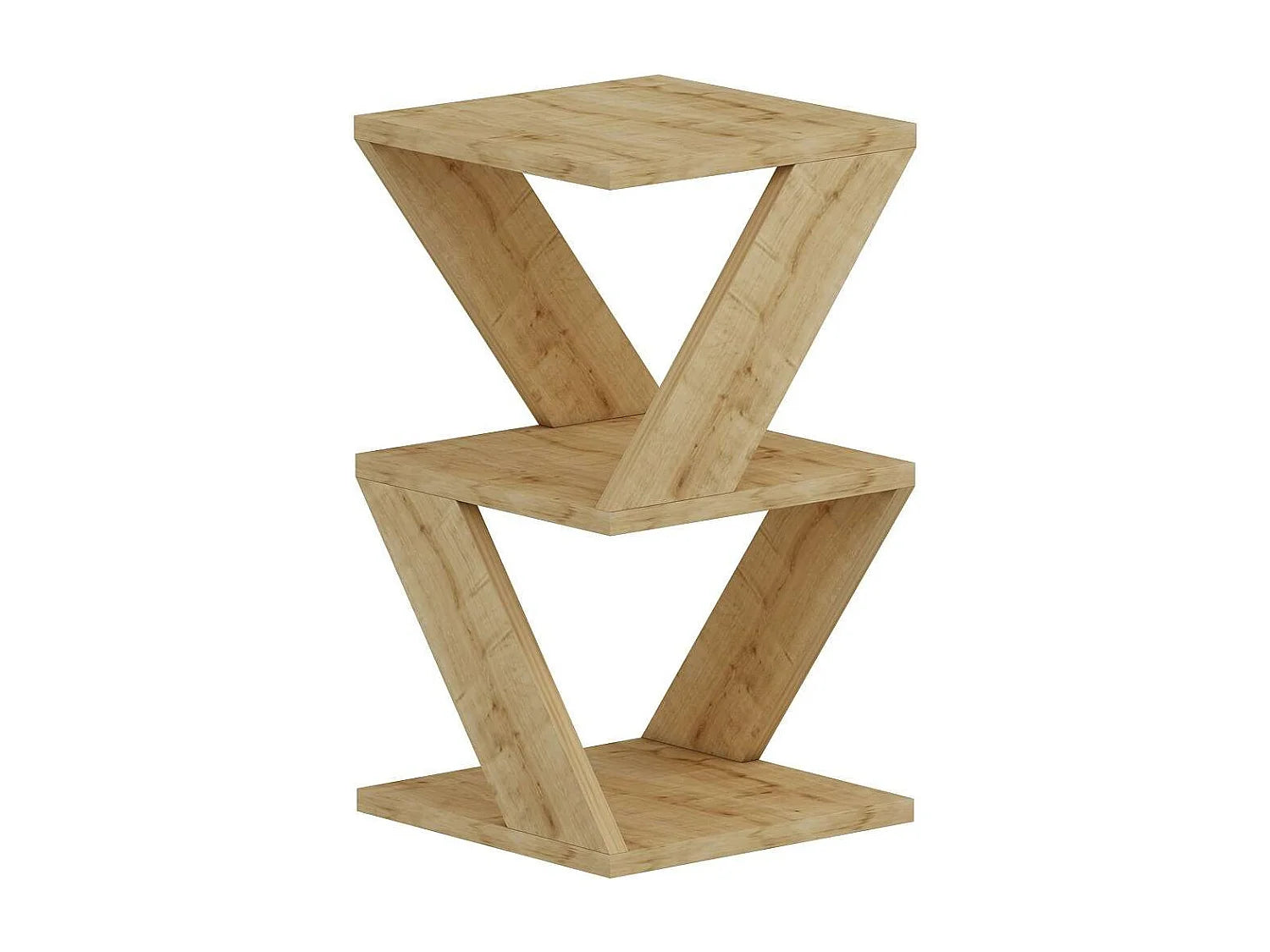 Bout de canapé zig zag en bois beige – ZIGARA