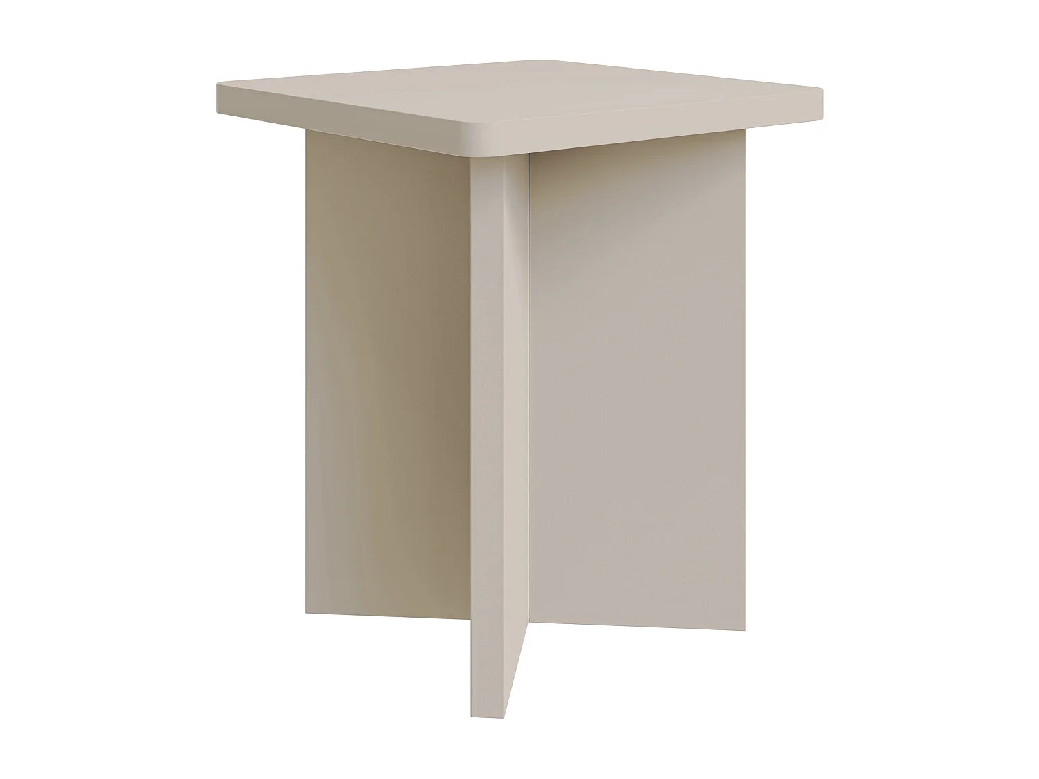 Bout de canapé carré japandi gris taupe – QUBELO
