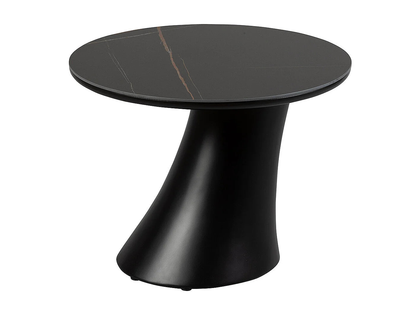 Bout de canapé céramique effet marbre noir – MARBLÉ