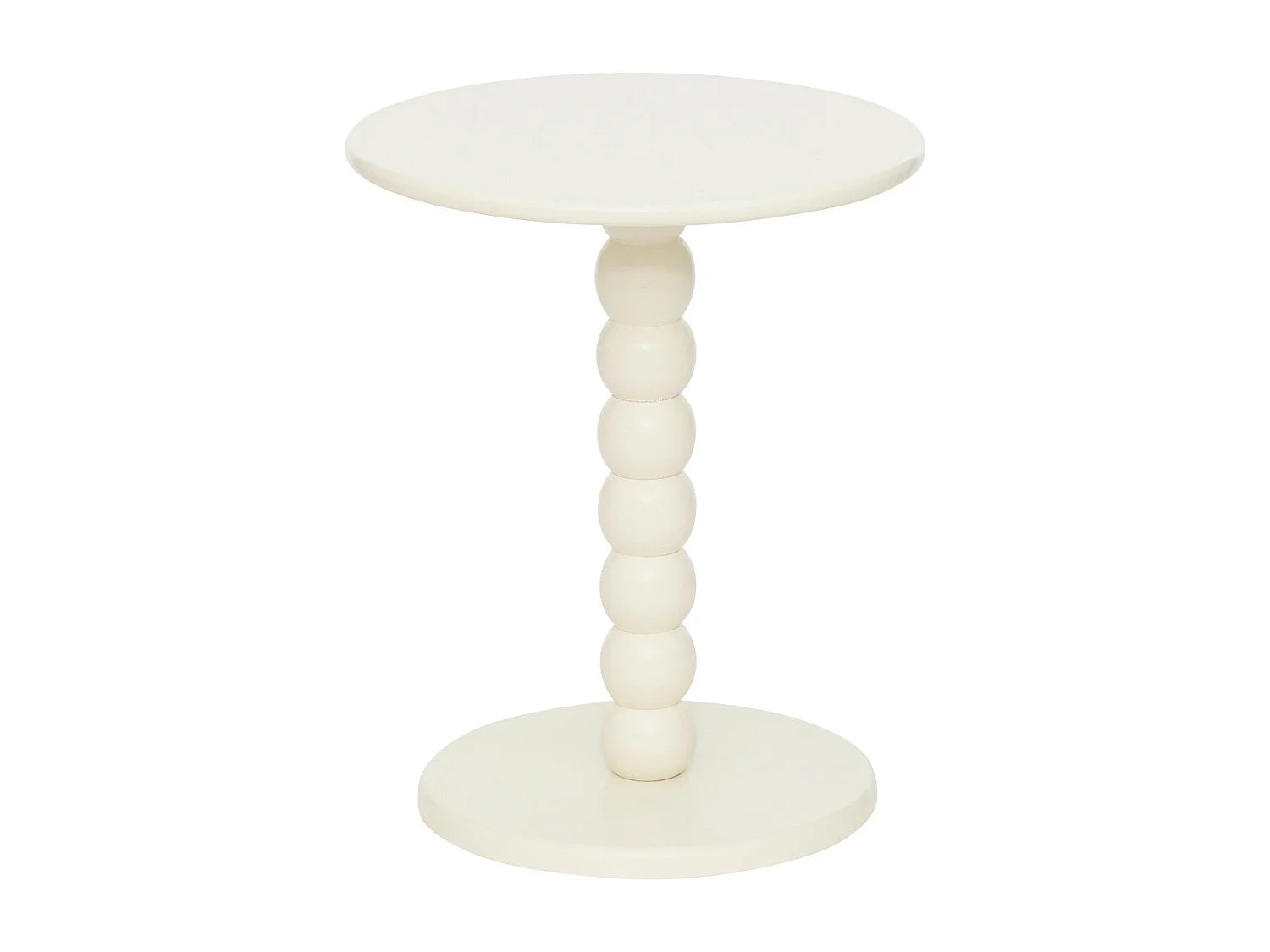 Bout de canapé rond en bois blanc cassé – LUNIS