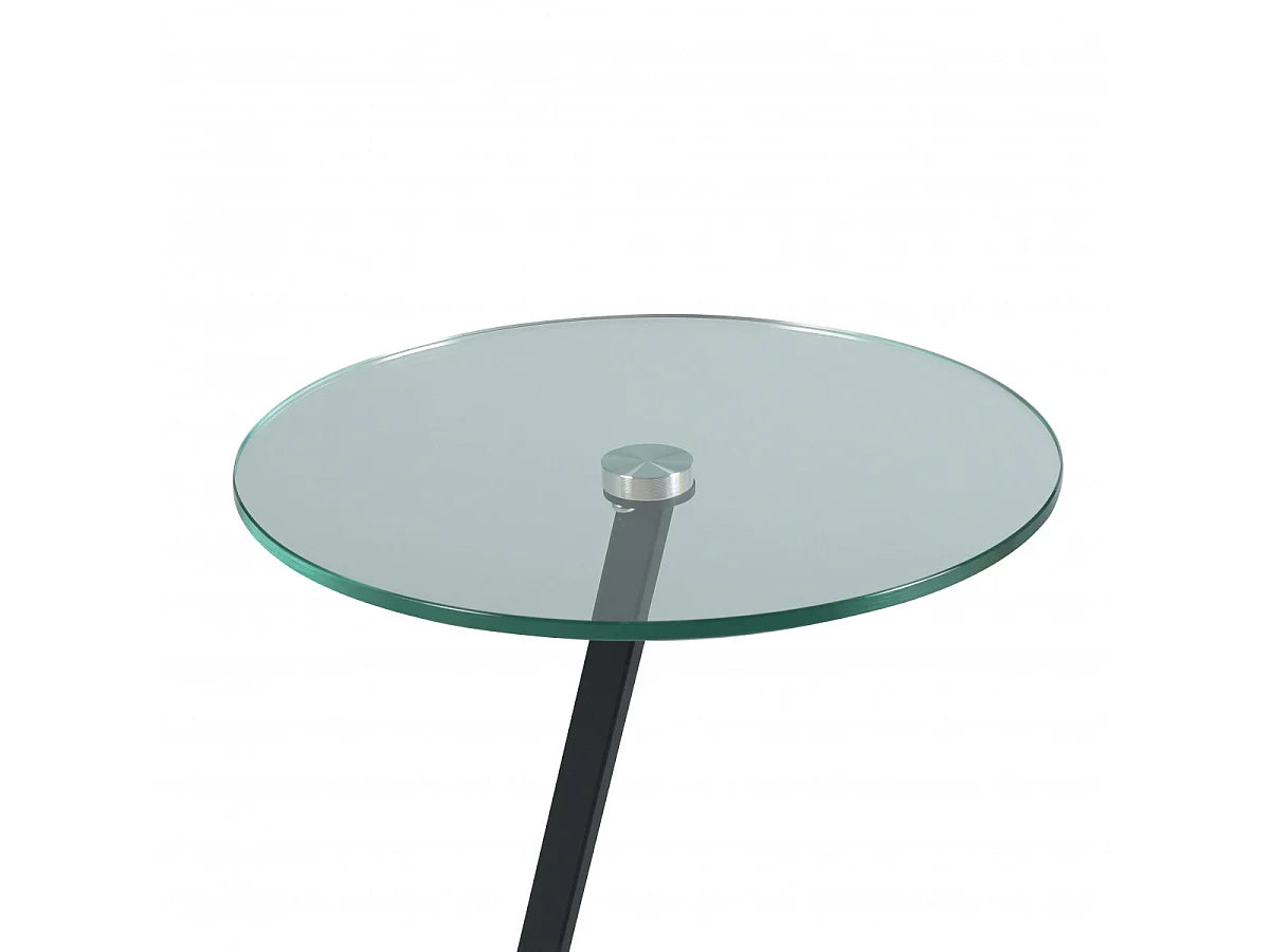 Bout de canapé rond verre trempé transparent – DRIFT
