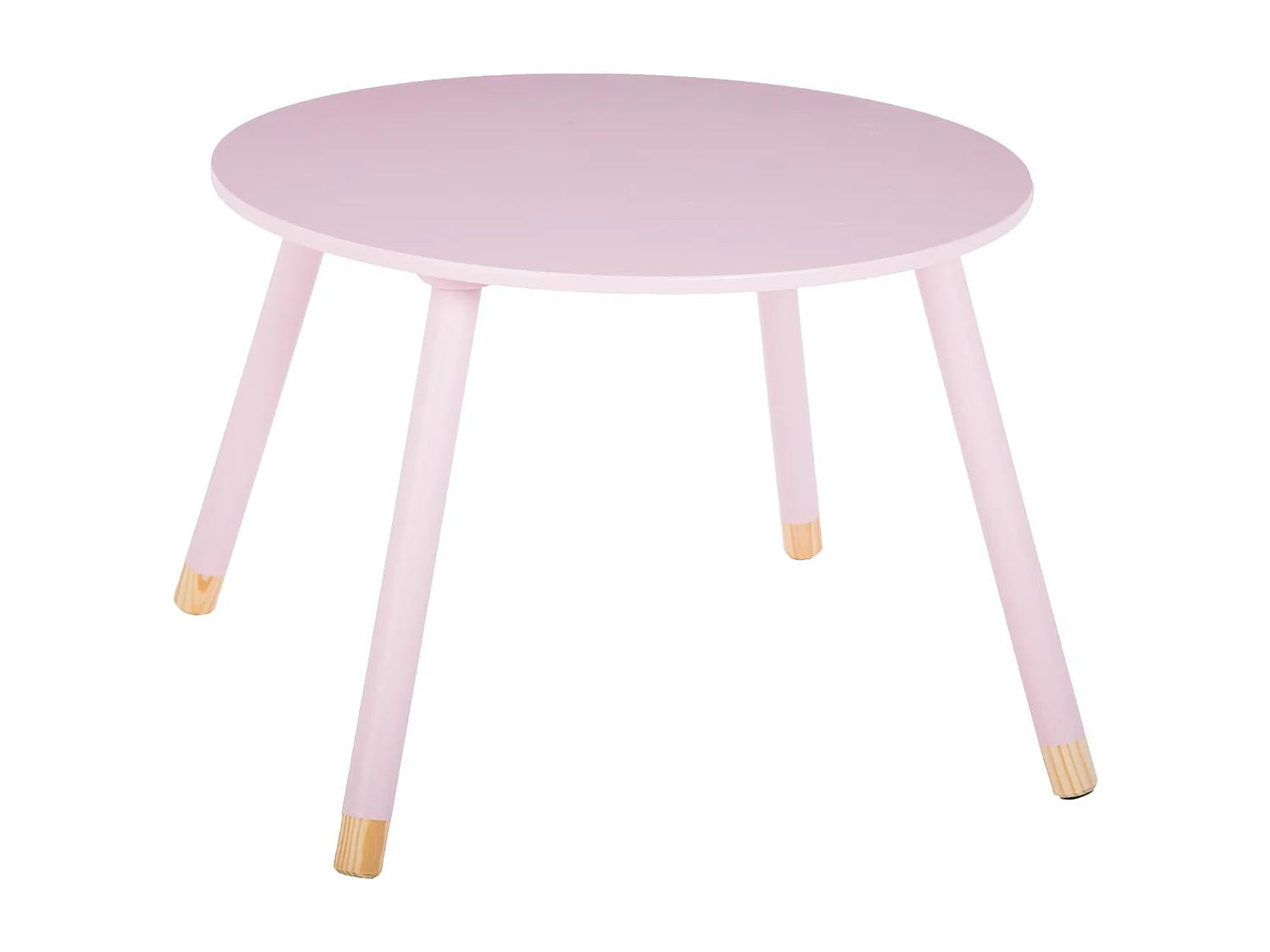 Bout de canapé rond en bois rose – PIVOINE