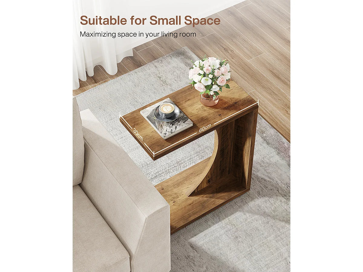 Bout de canapé en C compact en MDF marron – COZY