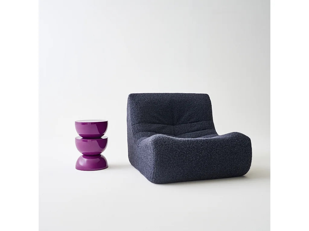 Bout de canapé rond en métal violet brillant – COVELLE