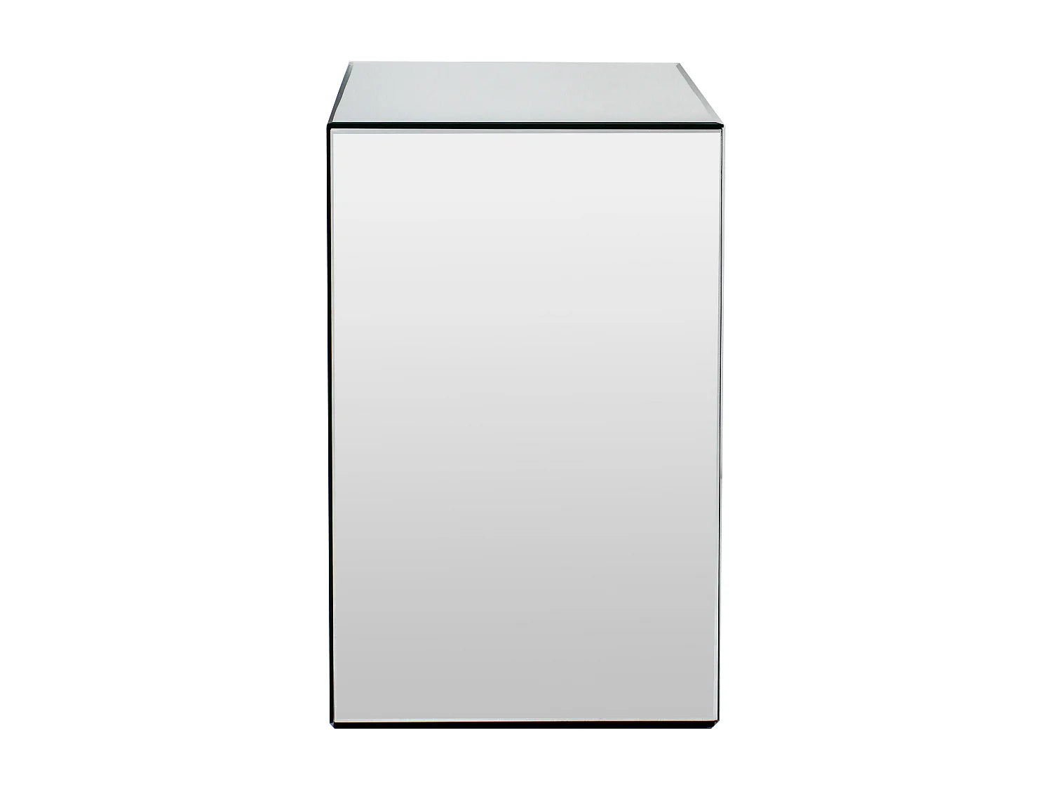 Bout de canapé rectangulaire en miroir argenté – LUMÉA