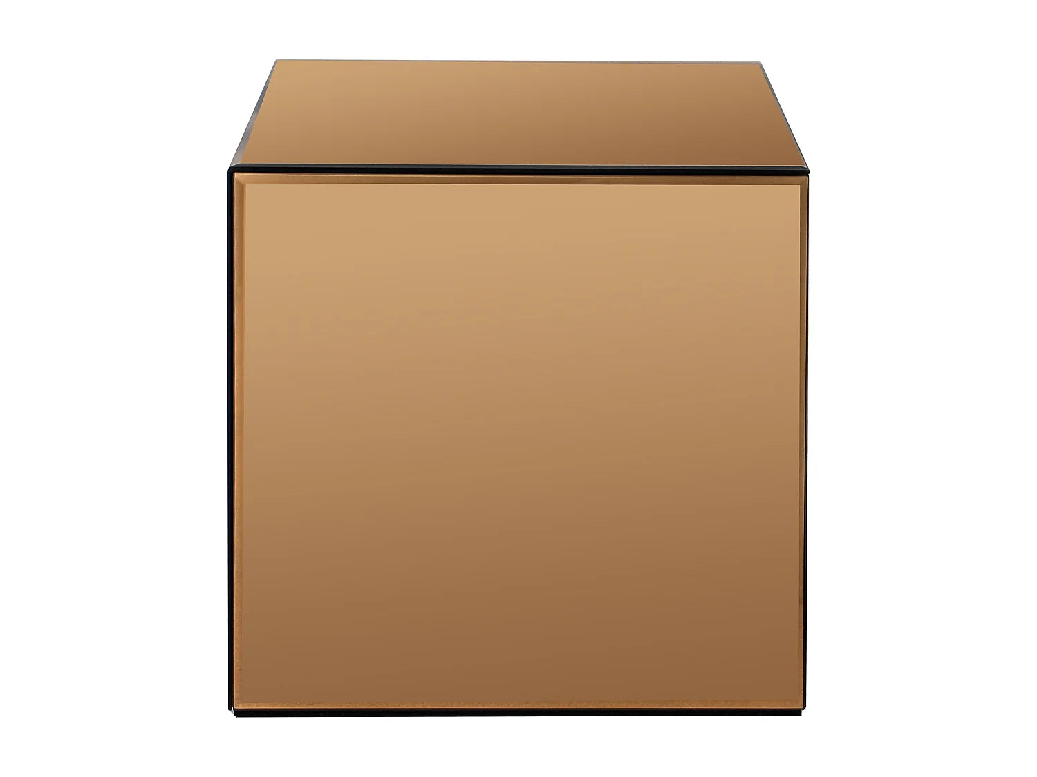 Bout de canapé cube en miroir fumé marron – REFLY