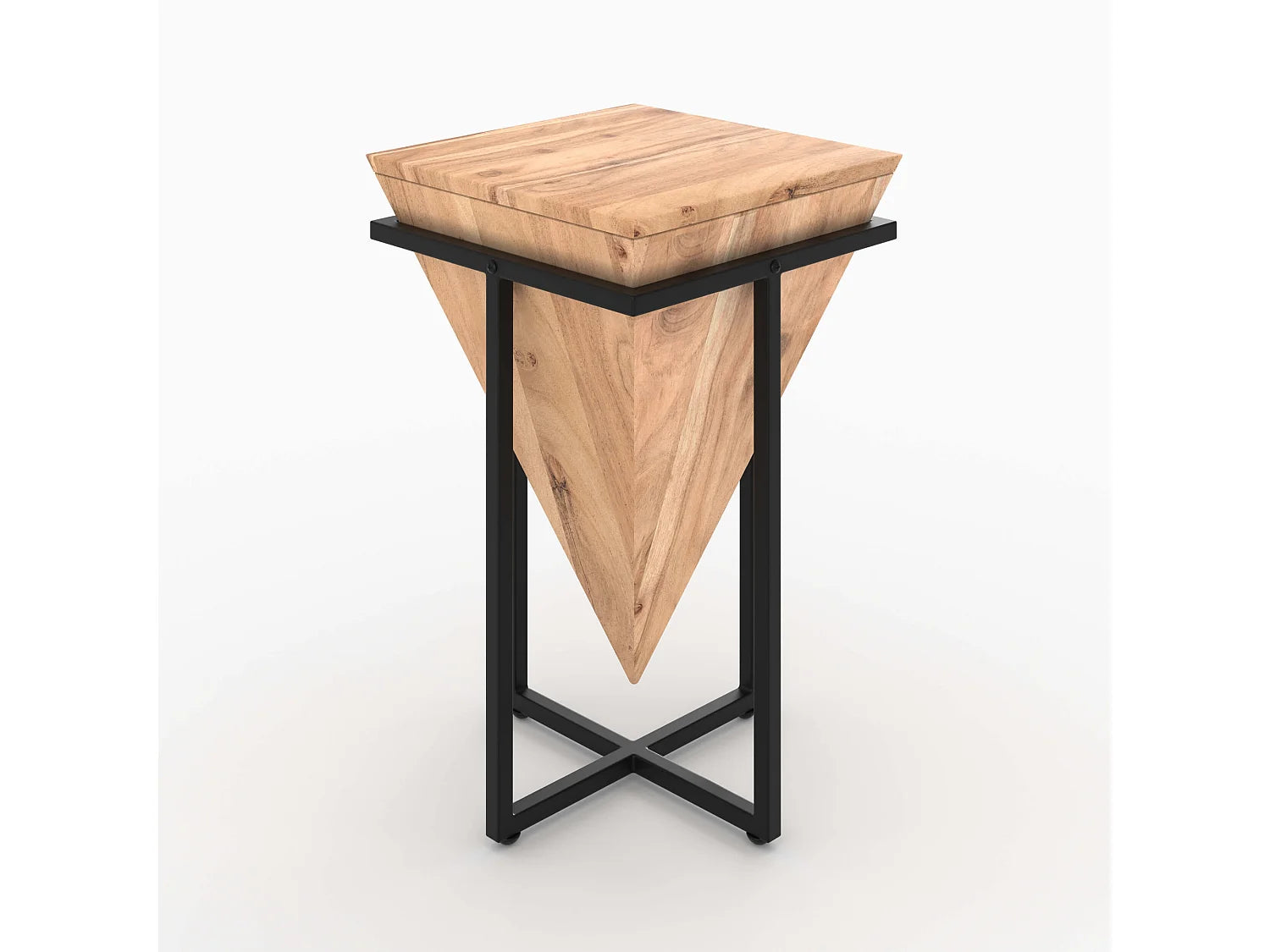 Bout de canapé sellette bois d'acacia et métal – ACANIA