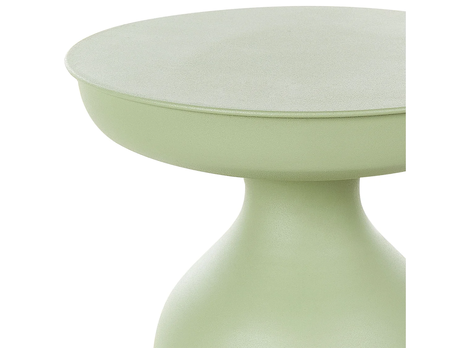 Bout de canapé rond en métal vert clair – TENJO