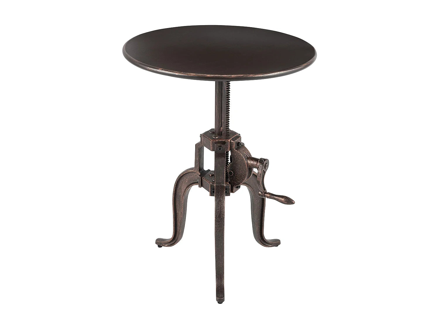 Bout de canapé rond en métal bronze réglable – FORGIO