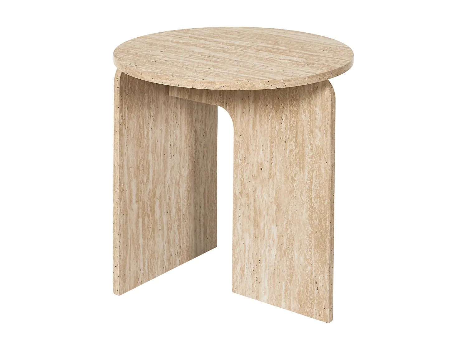 Bout de canapé rond effet pierre blanc – PIETRA
