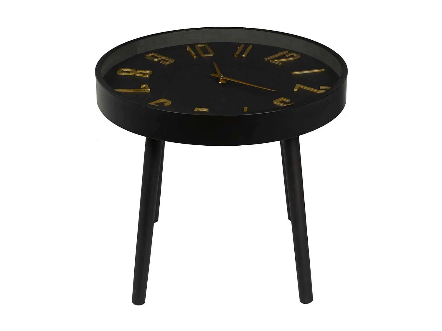 Bout de canapé horloge silencieuse marron et noir – TEMPO