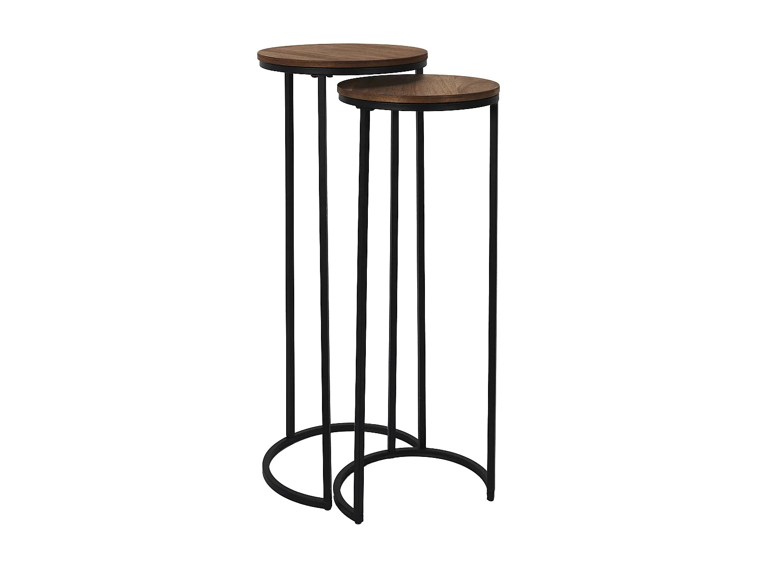 Bout de canapé gigogne haut en MDF noir – DUOMA