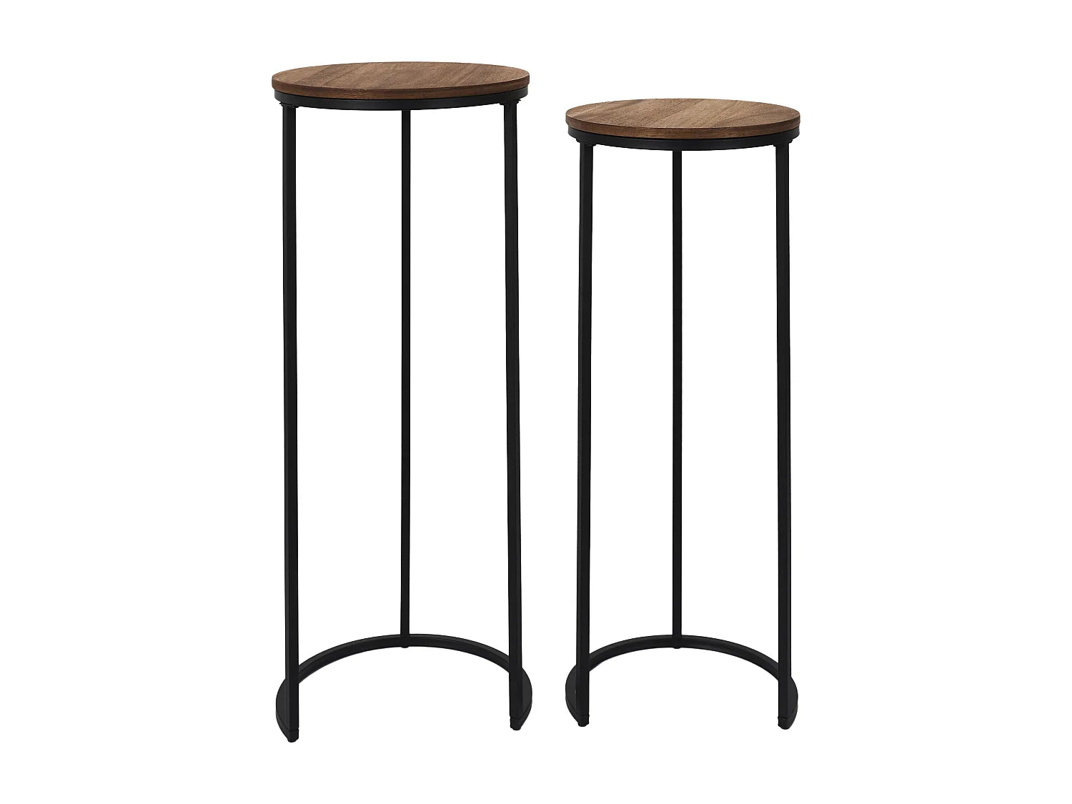 Bout de canapé gigogne haut en MDF noir – DUOMA