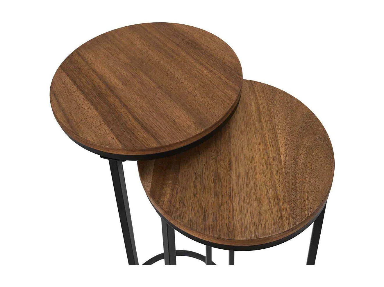 Bout de canapé gigogne haut en MDF noir – DUOMA