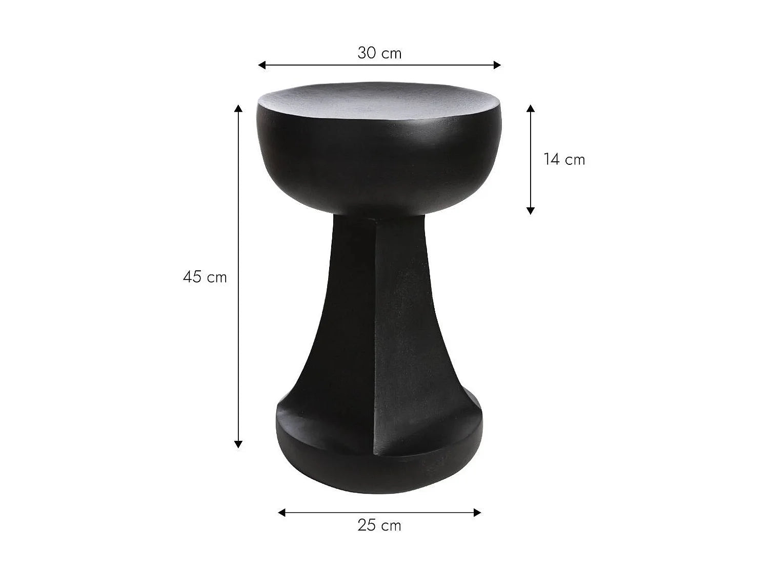 Bout de canapé bas carré noir bois massif – NOCTIS