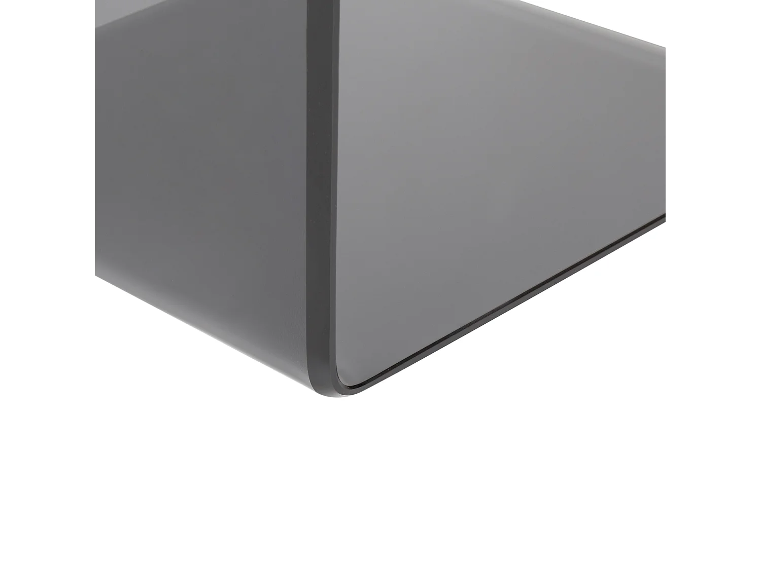 Bout de canapé en verre noir avec étagère – NOCTIS