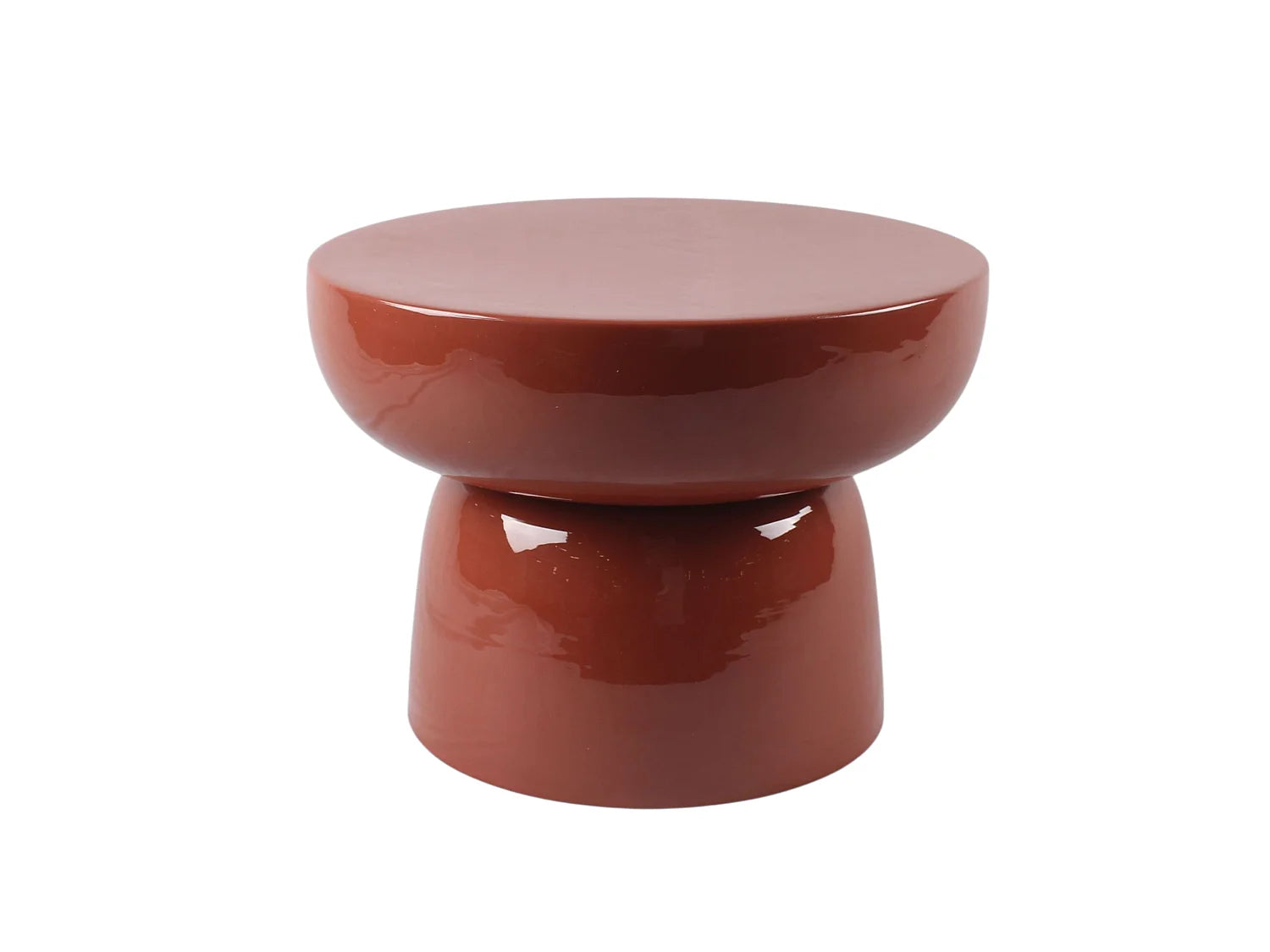 Bout de canapé en métal terracotta brillant – ARGILE