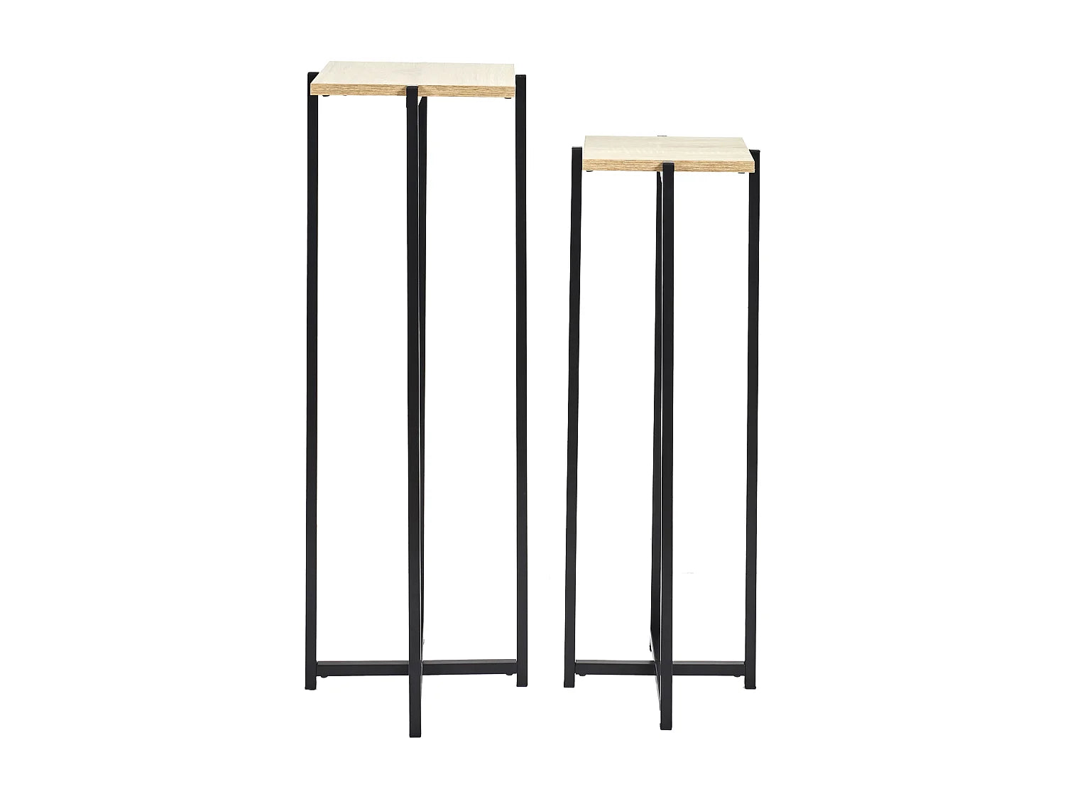 Bout de canapé sellette en métal et bois noir – VÉLO