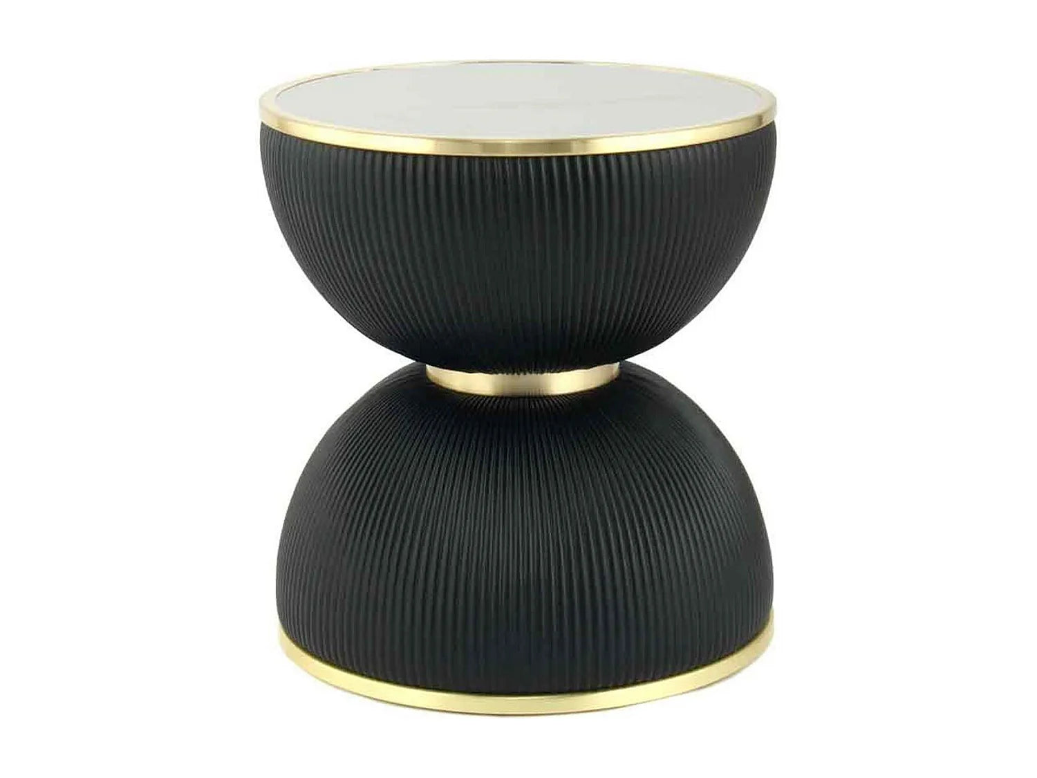 Bout de canapé rond design noir et or – DARIO