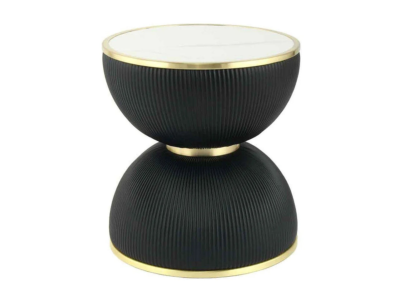 Bout de canapé rond design noir et or – DARIO