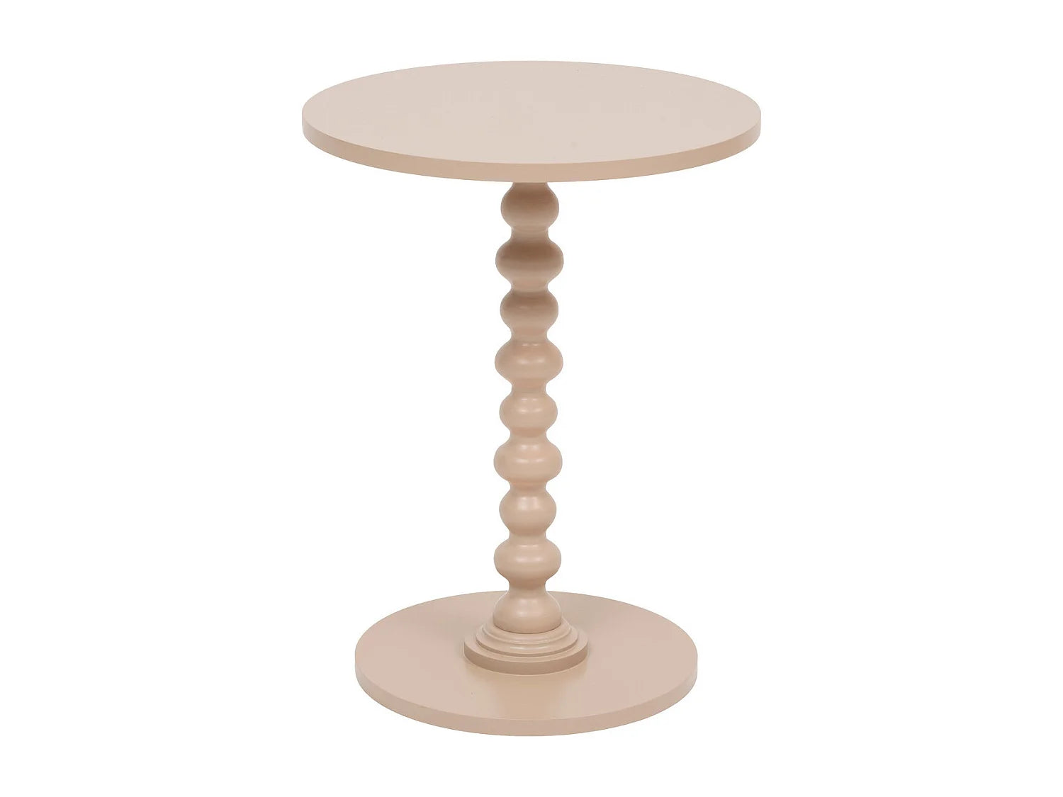 Bout de canapé rond en bois beige noisette – NOISETTE