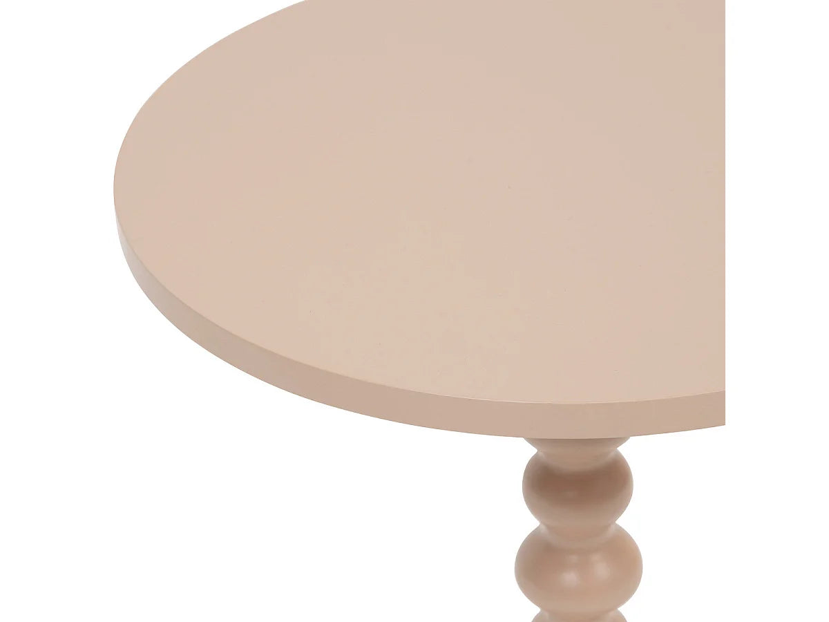 Bout de canapé rond en bois beige noisette – NOISETTE