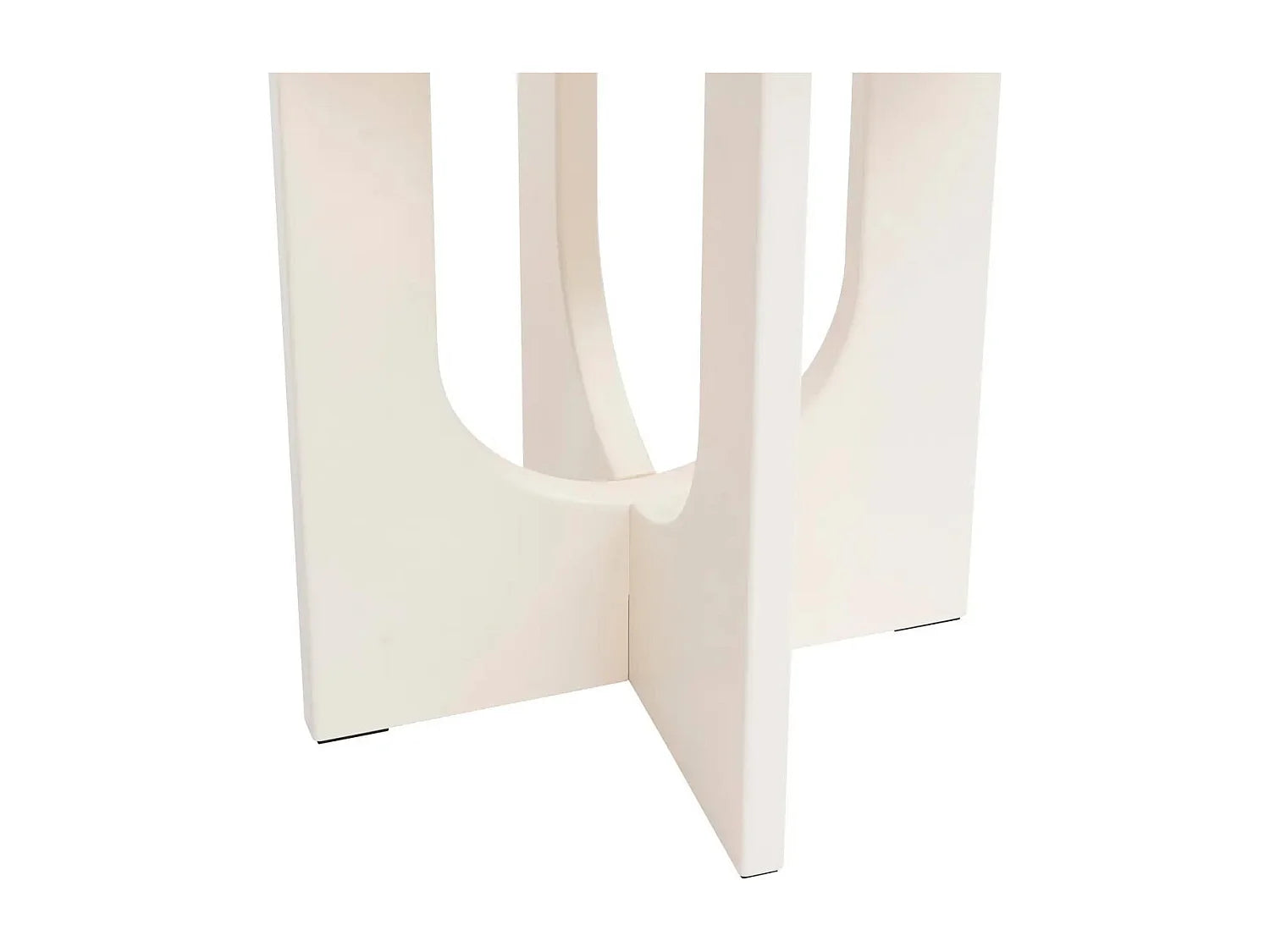 Bout de canapé rond en MDF ivoire mat – BLÉMA