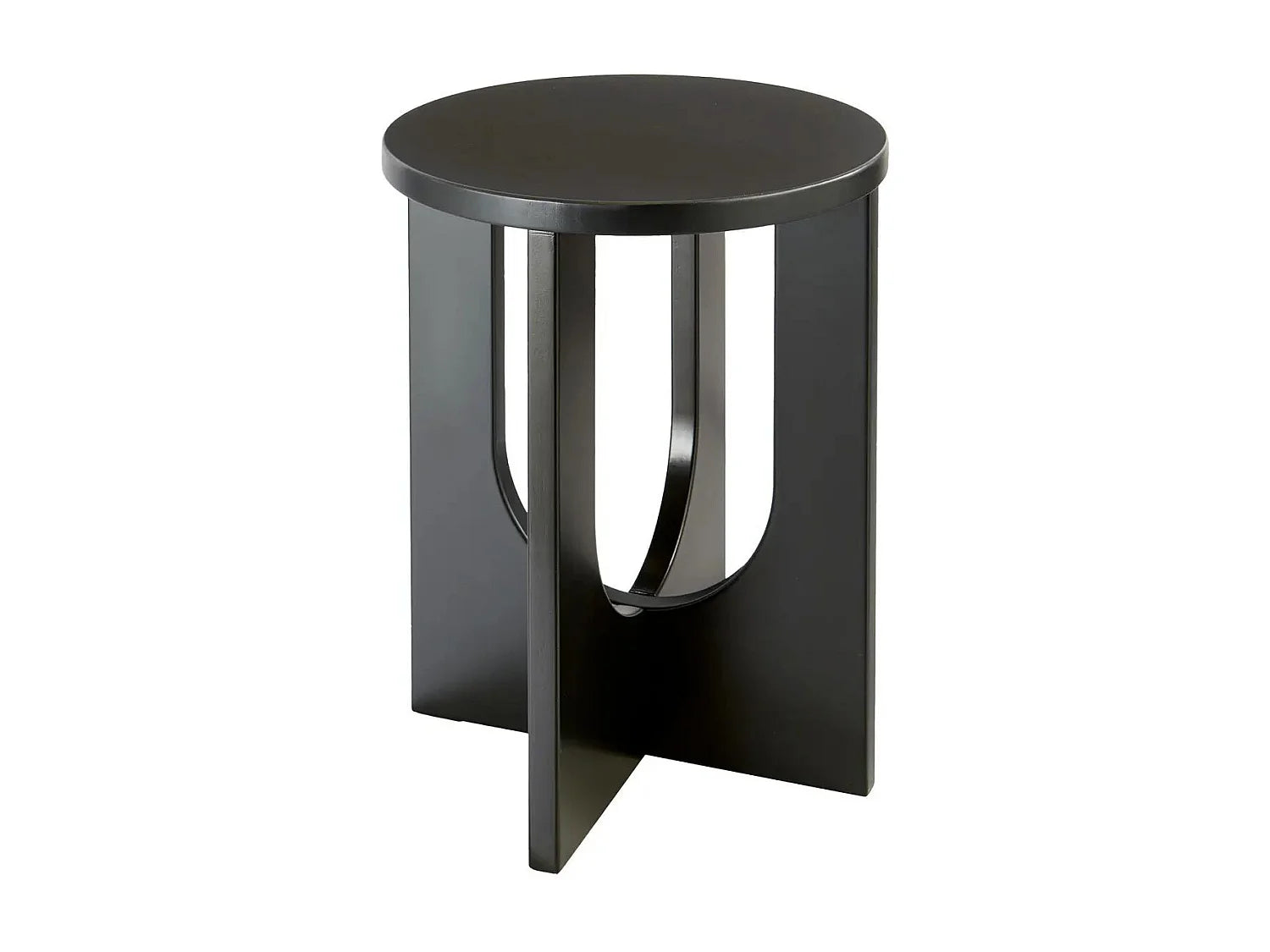 Bout de canapé rond design noir en MDF – BLOOM
