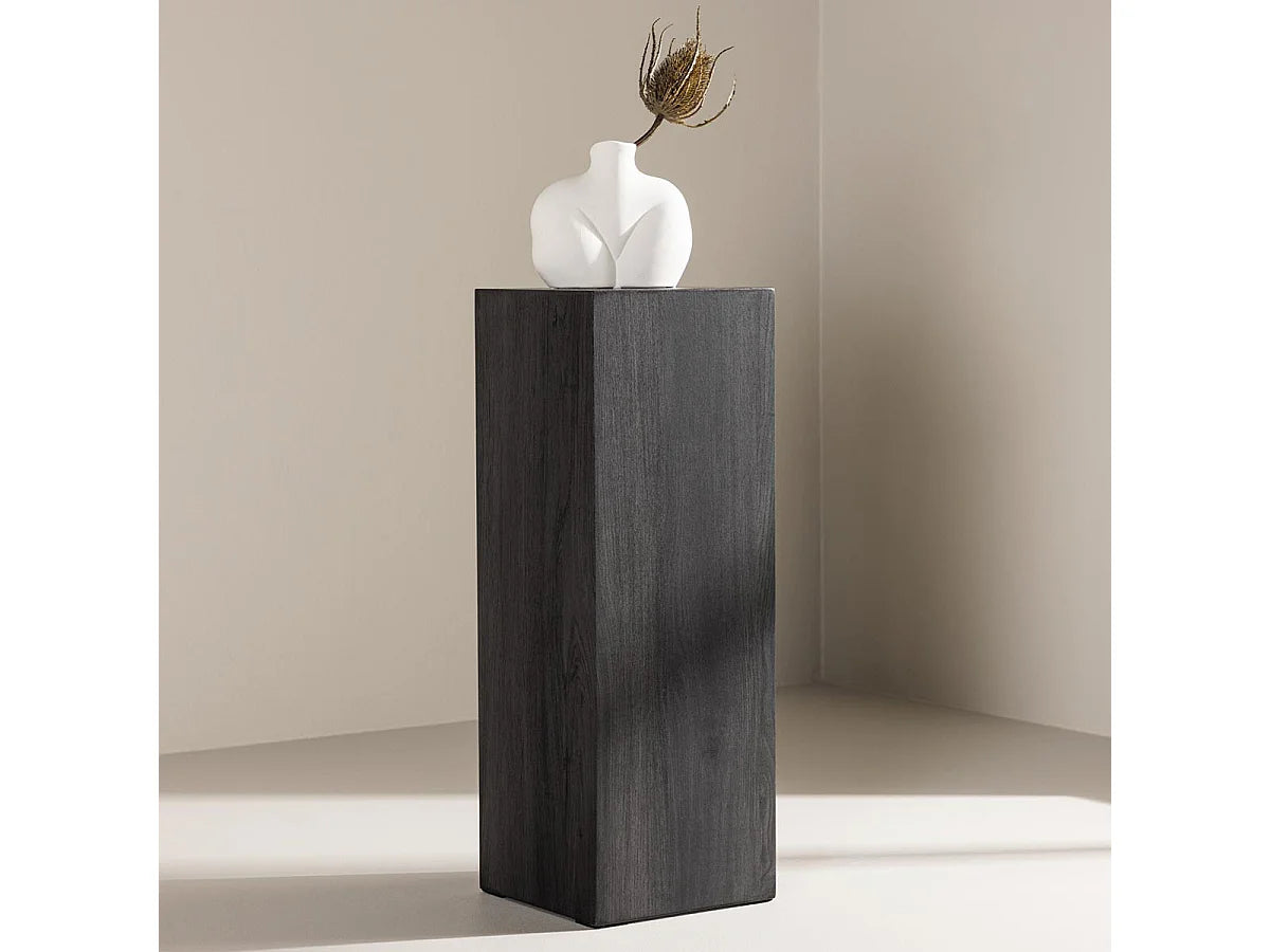 Bout de canapé colonne carré en MDF noir – OBELI