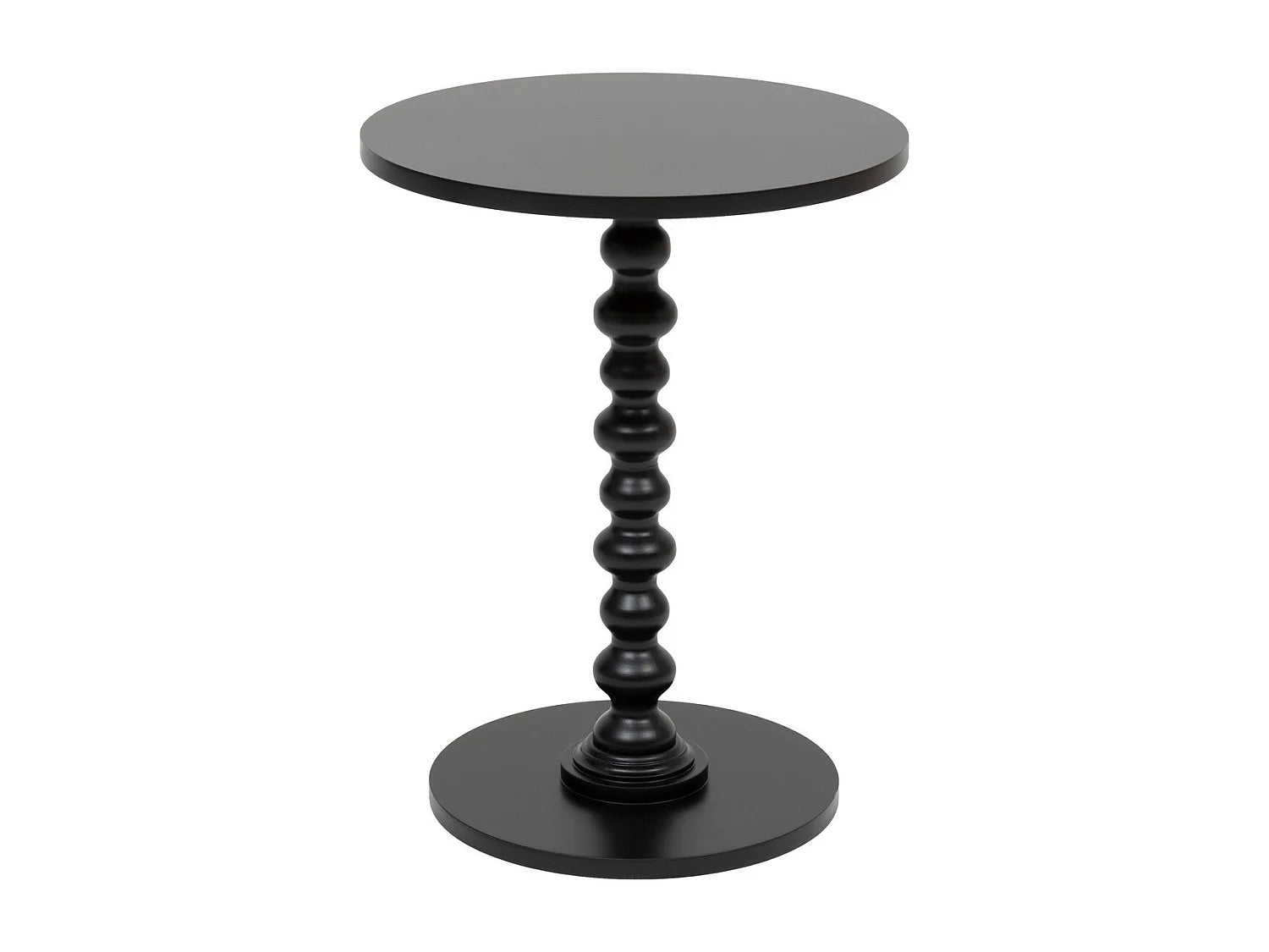 Bout de canapé rond en bois noir mat – PINÉO