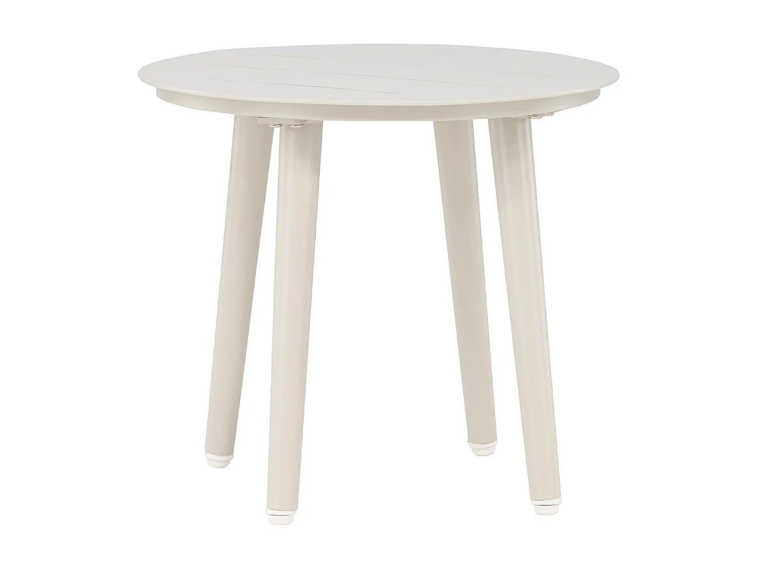Bout de canapé rond beige en aluminium – LITTORAL