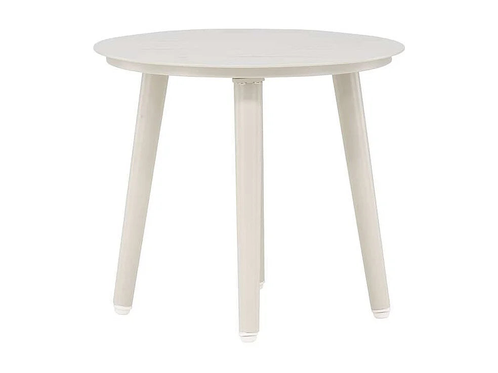 Bout de canapé rond beige en aluminium – LITTORAL