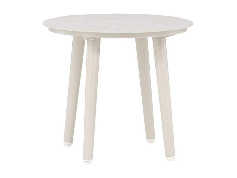 Bout de canapé rond beige en aluminium – LITTORAL