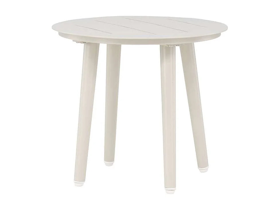 Bout de canapé rond beige en aluminium – LITTORAL