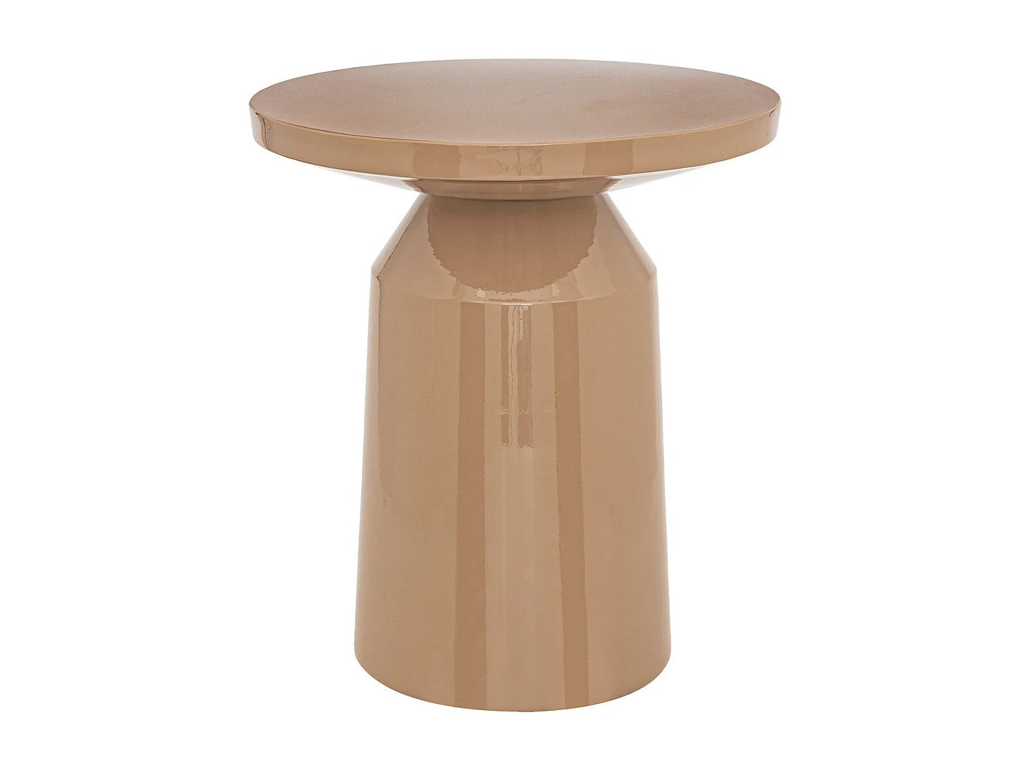 Bout de canapé rond en métal beige – GALET