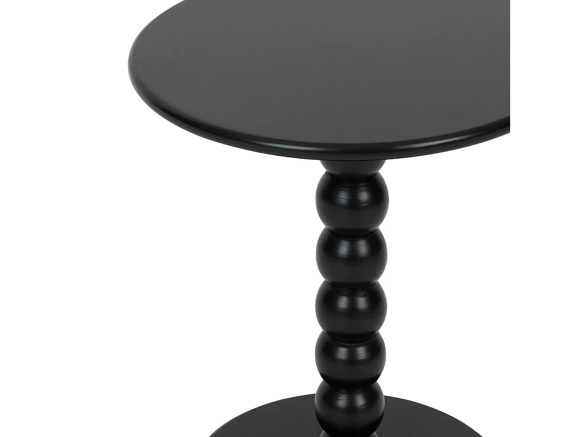 Bout de canapé rond en bois noir – NOXY