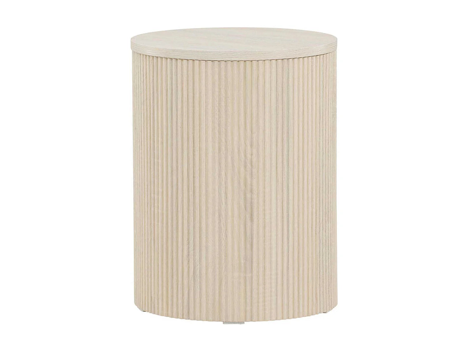 Bout de canapé rond nervuré naturel beige – CANNELO