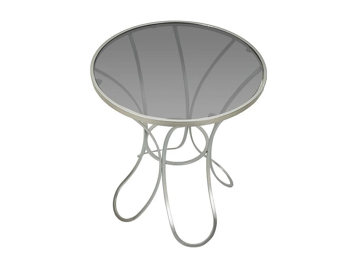 Bout de canapé haut métal plateau verre fumé – VESPA
