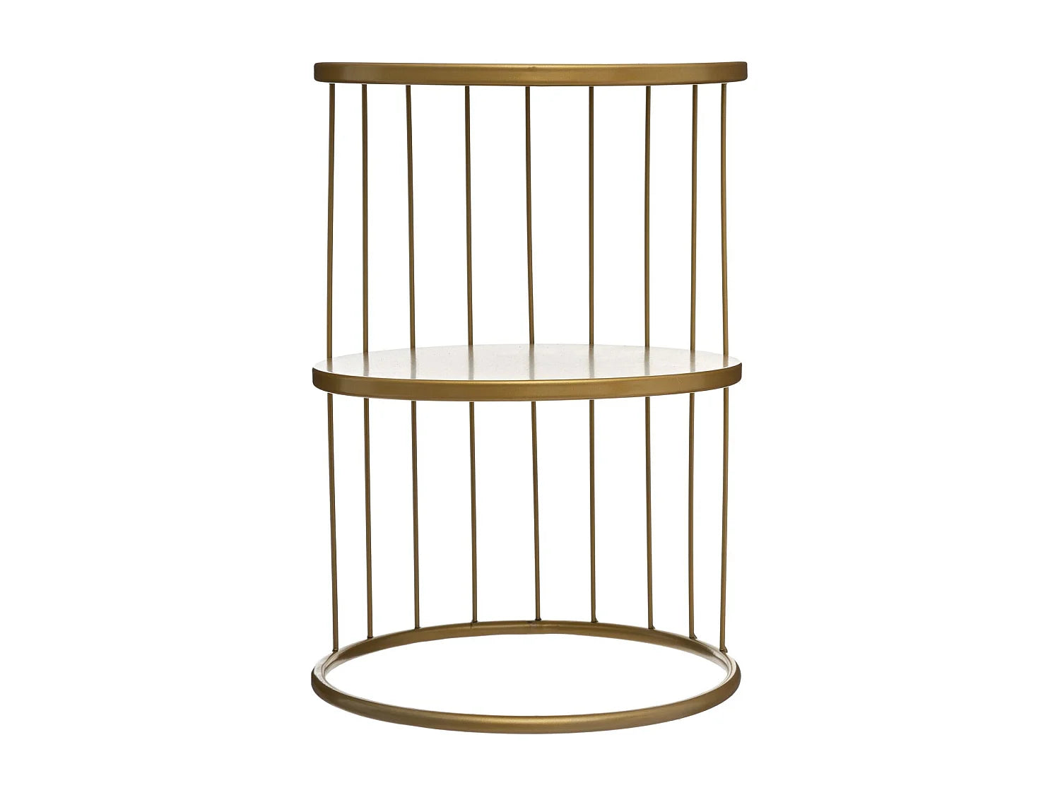 Bout de canapé filaire rond en métal doré – ORIA