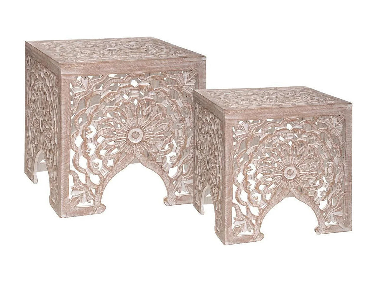 Bout de canapé design en MDF beige naturel – DUNYA