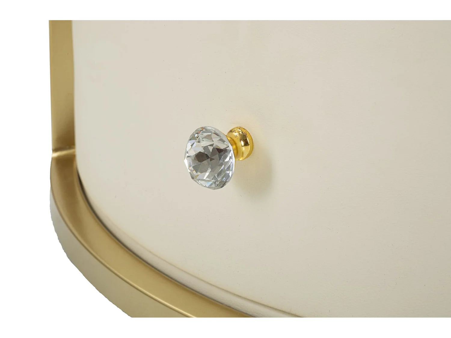 Bout de canapé rond effet marbre beige et or – SHARLÉE