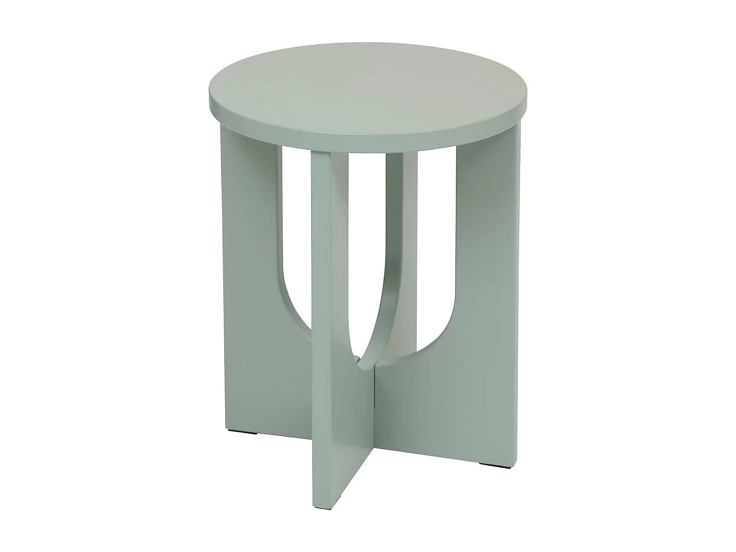 Bout de canapé rond en MDF vert de gris mat – FENNEL